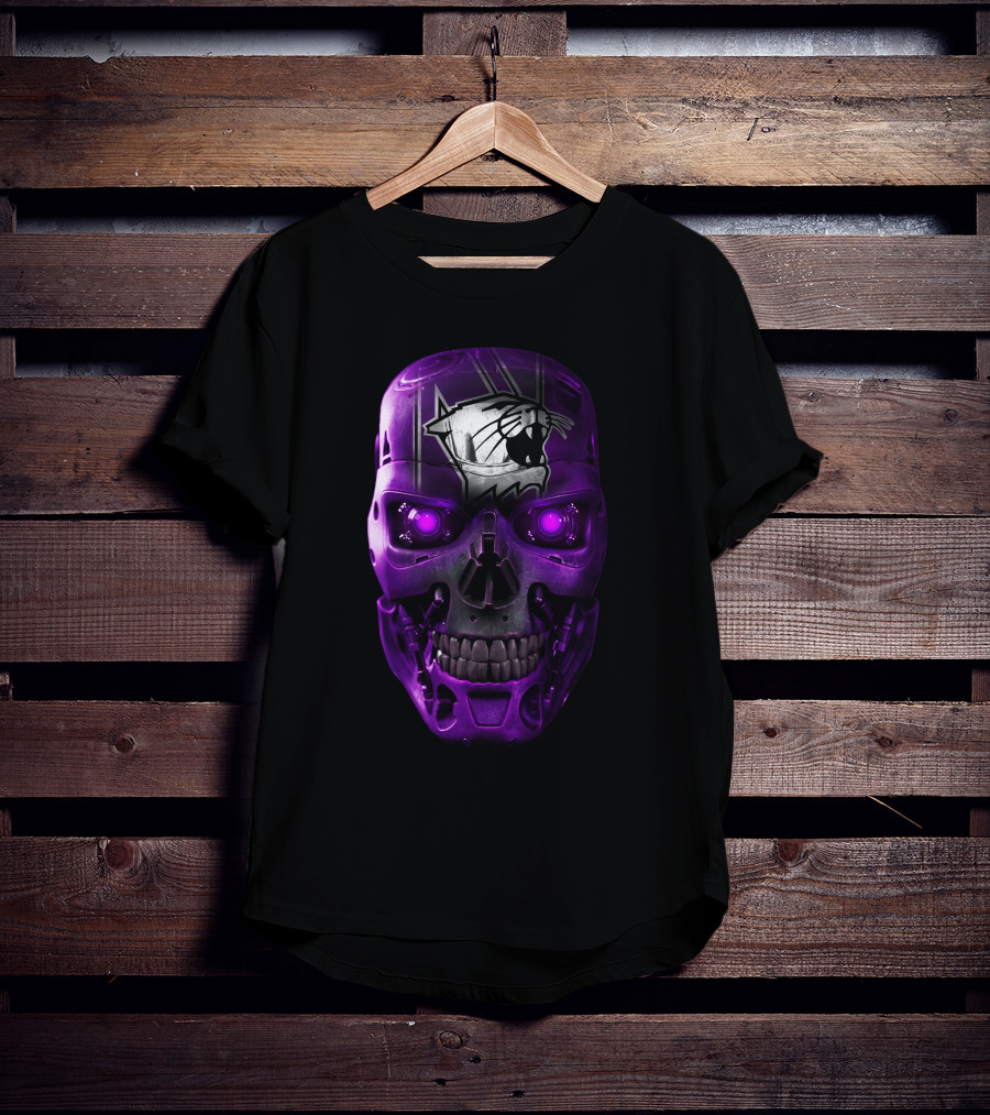 Northwestern Wildcats Skull Robot Face T-Shirt