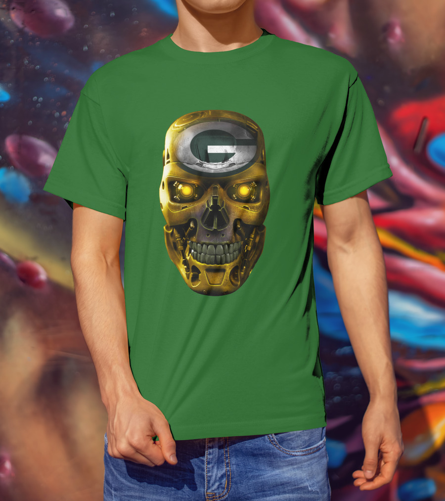 Skull Packers With Green Bay Faceplate T-Shirt