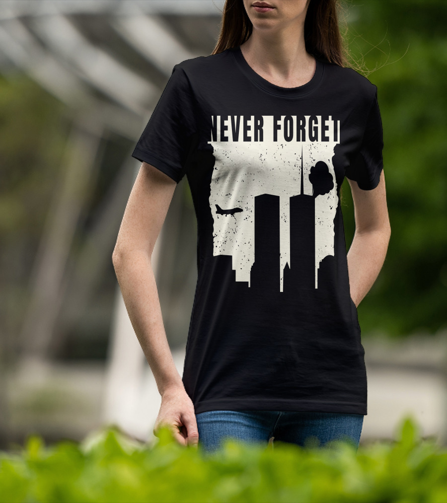 Never Forget 11Th Attacks Twin Towers Memorial T-Shirt