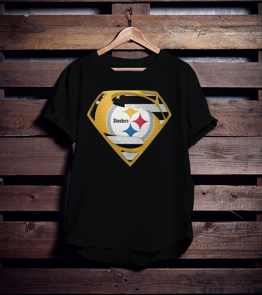 Steelers Superman Logo Shield Emblem Steelers Crest T-Shirt