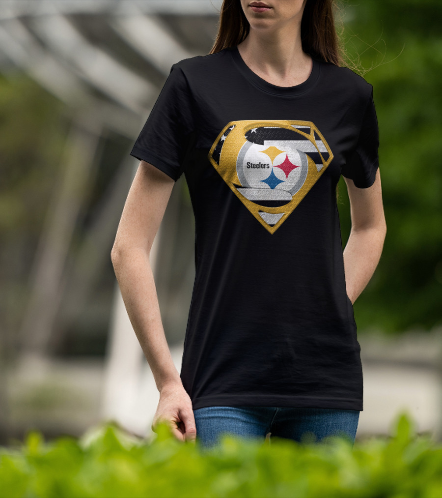 Steelers Superman Logo Shield Emblem Steelers Crest T-Shirt