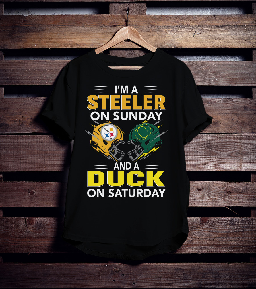 I'm A Steeler On Sunday And A Duck On Saturday Football Helmets T-Shirt
