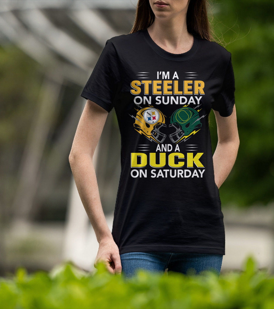 I'm A Steeler On Sunday And A Duck On Saturday Football Helmets T-Shirt