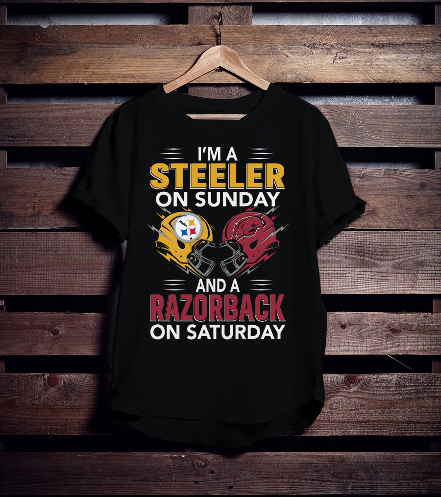 I'm A Steeler On Sunday And A Razorback On Saturday T-Shirt