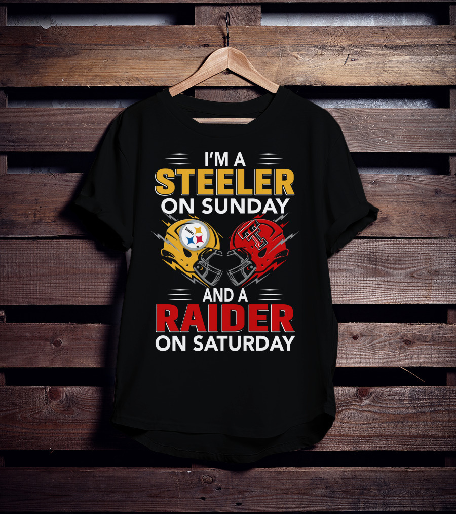 I'm A Steeler On Sunday And A Raider On Saturday Football Helmets T-Shirt