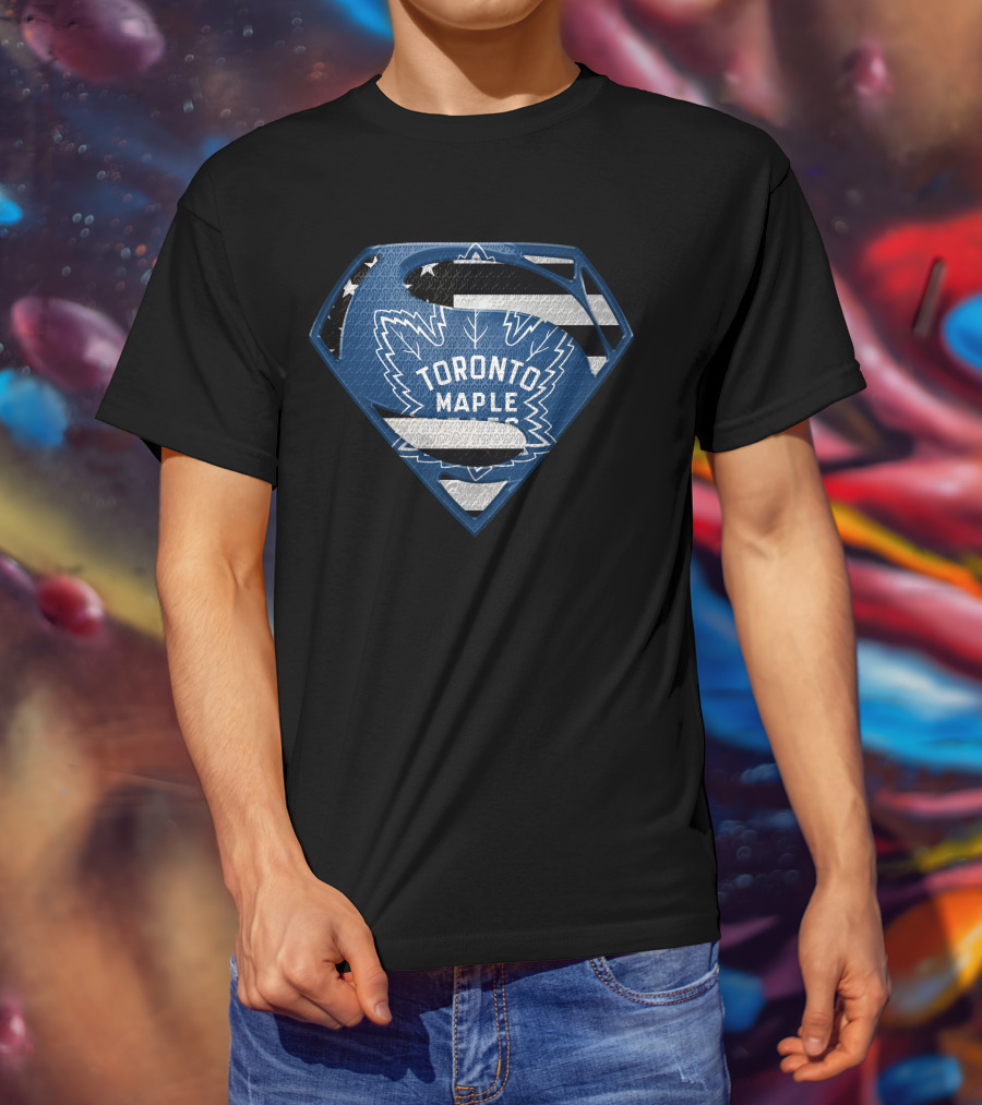 Toronto Maple Leafs Superman Logo Hybrid T-Shirt