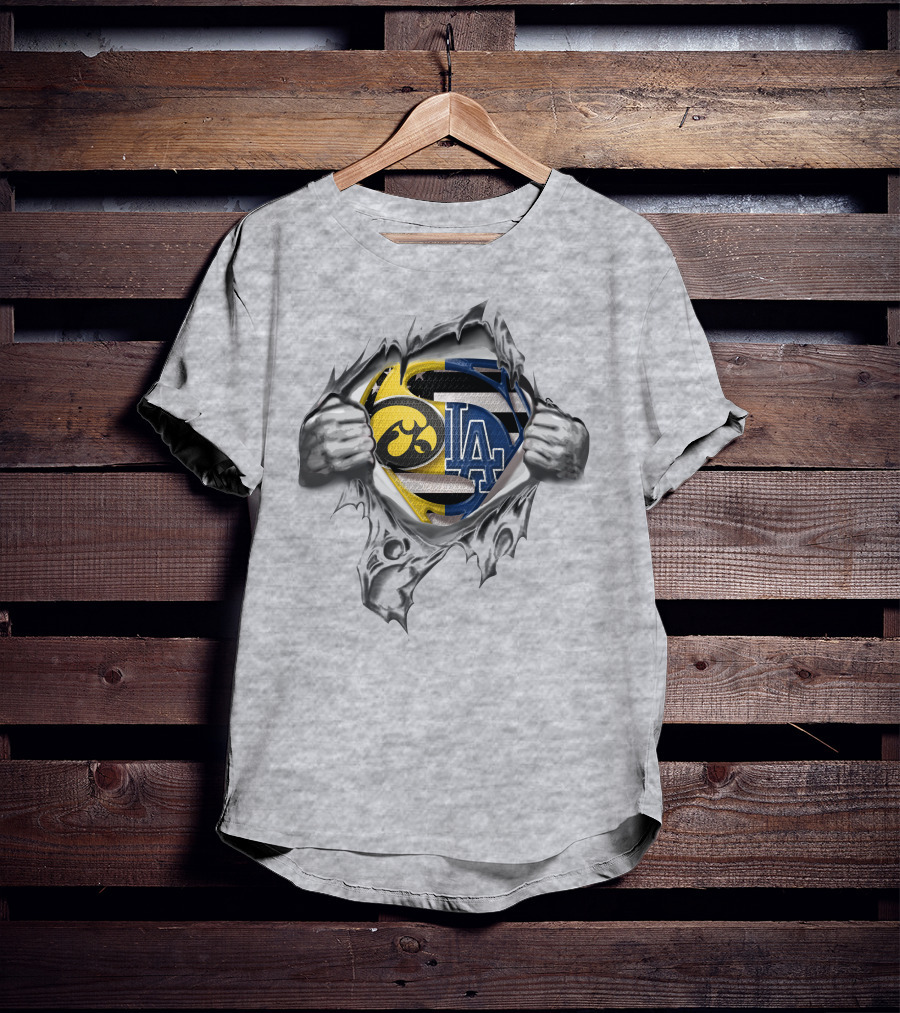 Hawkeyes LA Dodgers Superman Logo Fusion T-Shirt
