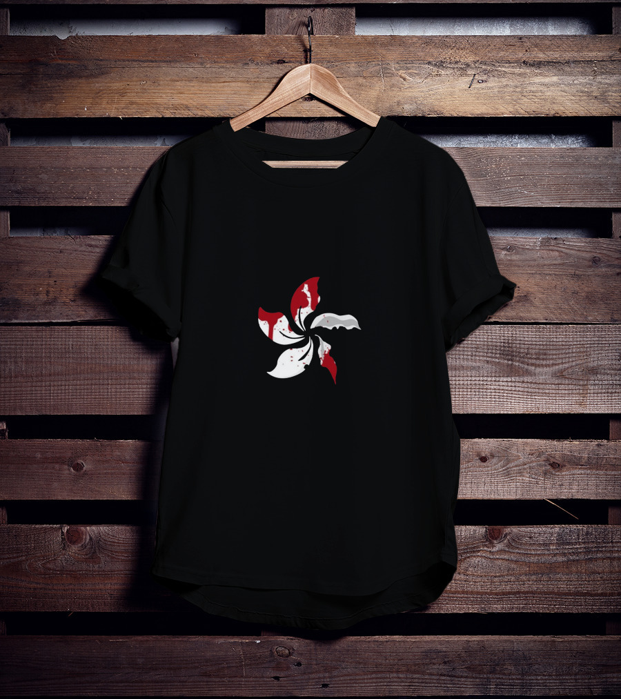 Free Hong Kong Blooms Bloodied Flag Flower T-Shirt