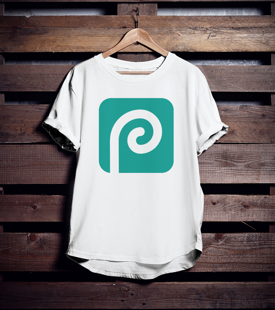 Photopea Logo Green Square Icon With White Curved P T-Shirt