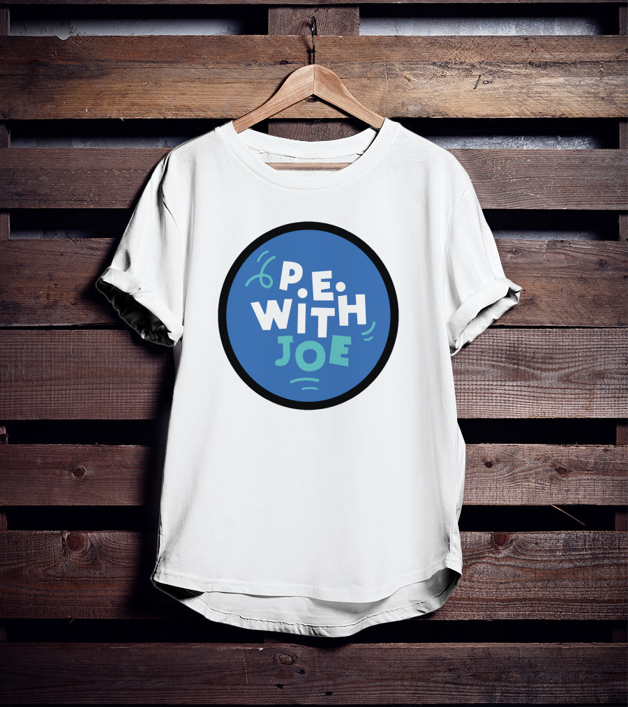 P.E. With Joe Fitness Icon Blue Circle T-Shirt