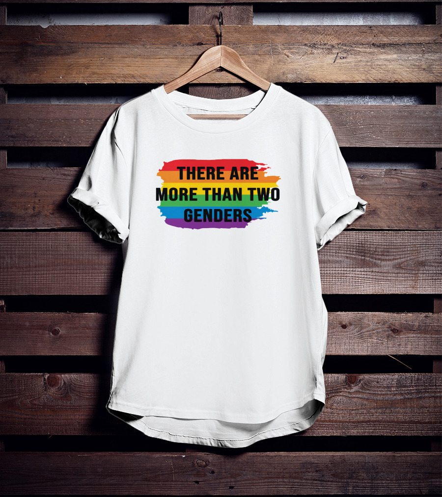 THERE ARE MORE THAN TWO GENDERS Rainbow Pride Flag T-Shirt