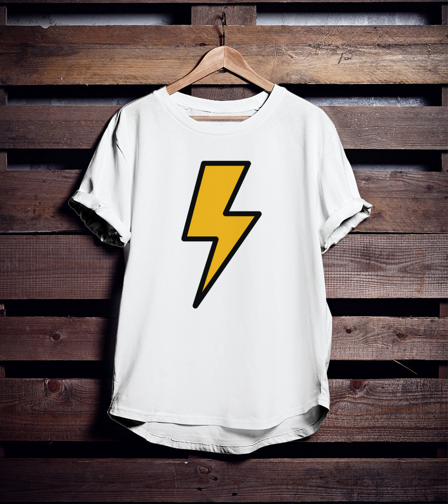 Thunder Bolt Lightning Symbol Vector Emblem T-Shirt