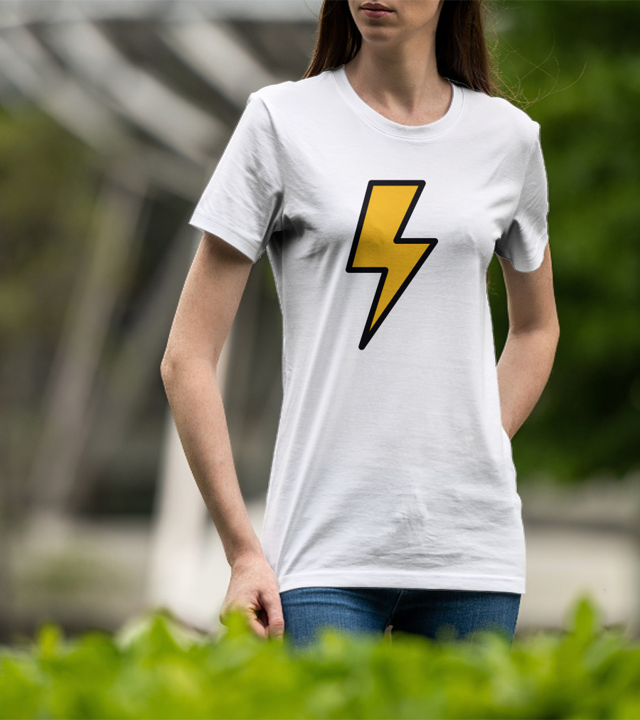 Thunder Bolt Lightning Symbol Vector Emblem T-Shirt