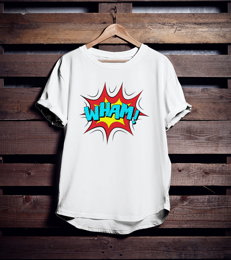 WHAM Comic Book Style Pop Art Explosion T-Shirt