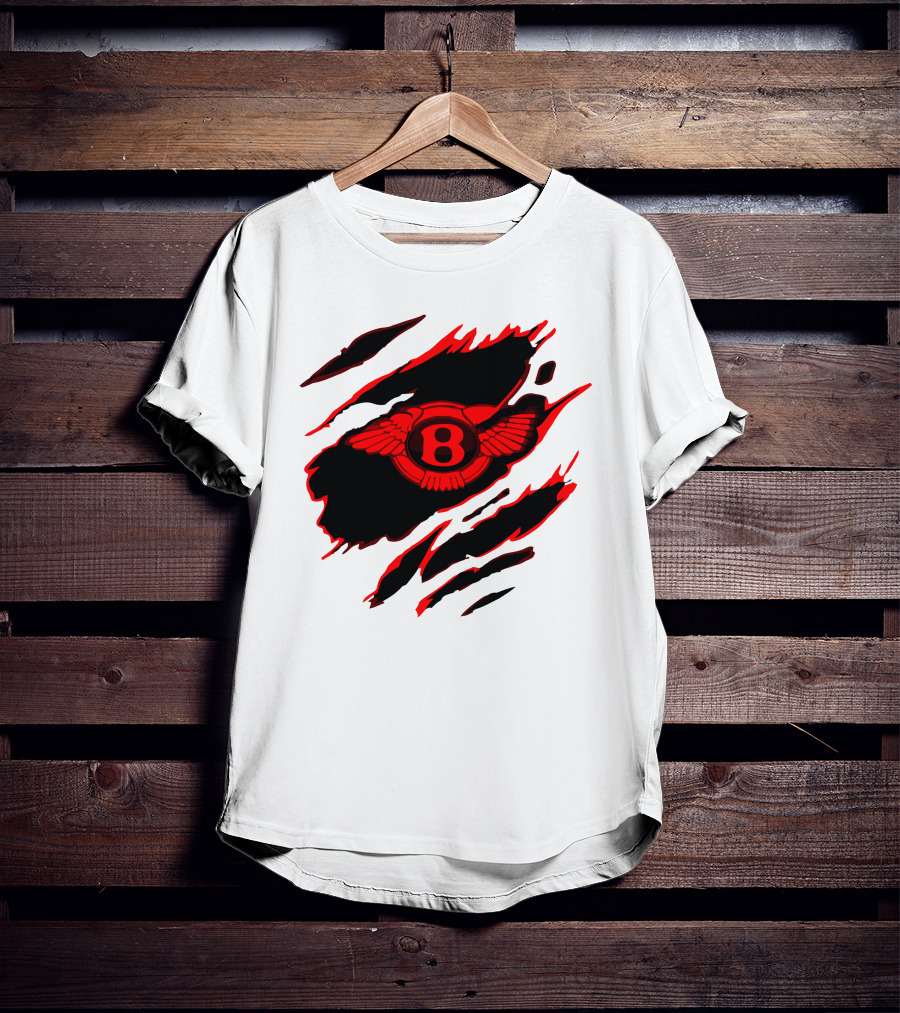 Bentley Red Winged Logo With Claw Marks T-Shirt
