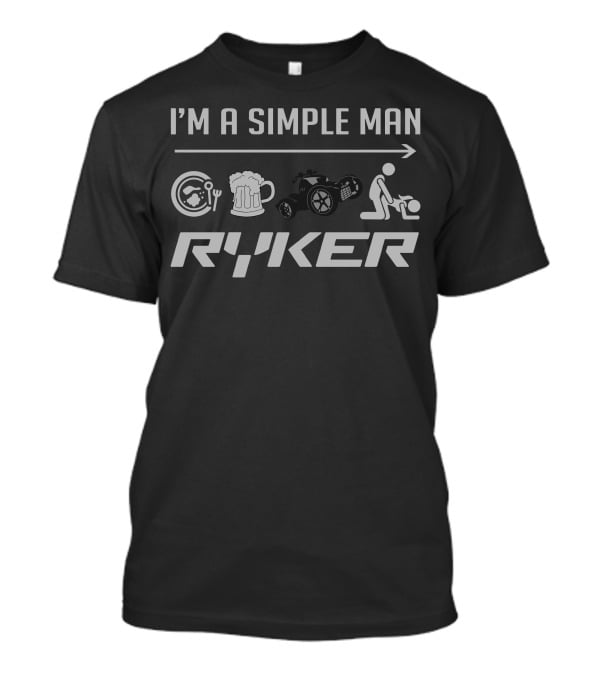 I'M A SIMPLE MAN RYKER Beer Food Car Man Lawn Mower T-Shirt