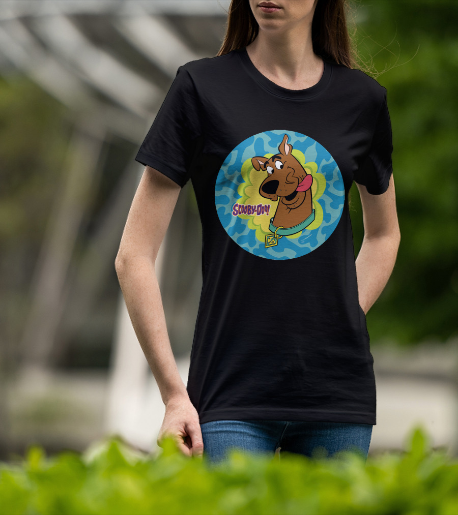 Scooby-Doo Winking Face In Blue And Green T-Shirt