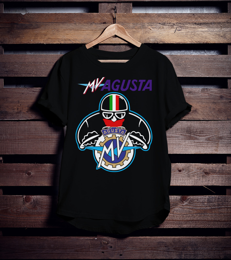 MV AGUSTA Racing Style Italian Flag Helmet T-Shirt