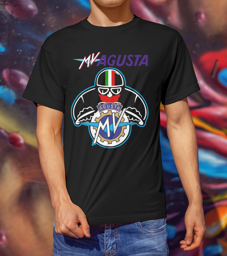 MV AGUSTA Racing Style Italian Flag Helmet T-Shirt