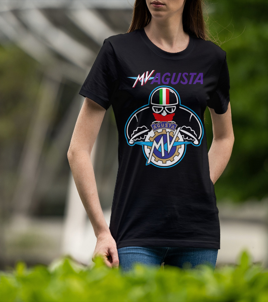 MV AGUSTA Racing Style Italian Flag Helmet T-Shirt