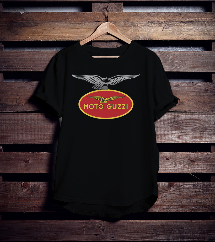 MOTO GUZZI Red Oval Emblem With Silver Eagle T-Shirt