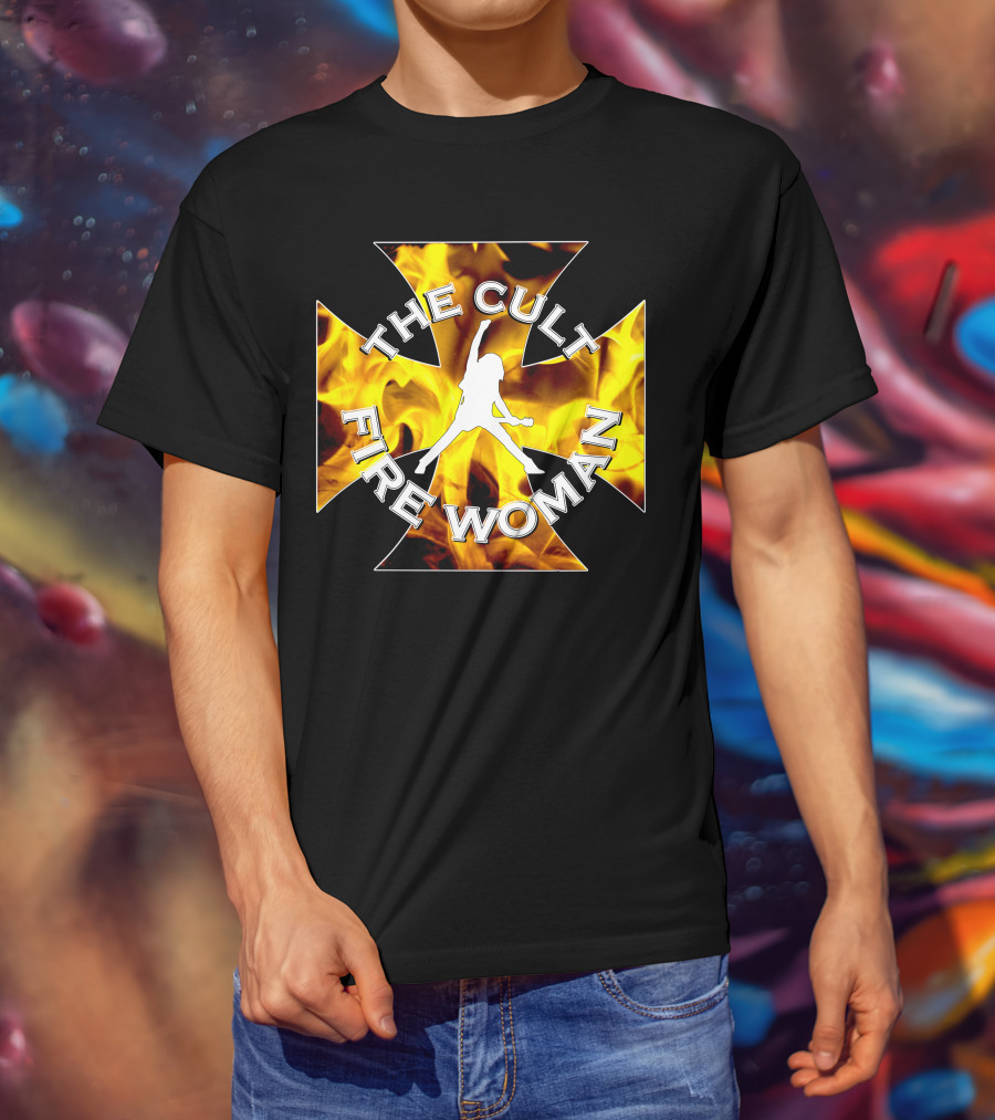 The Cult Fire Woman Flames Emblem T-Shirt