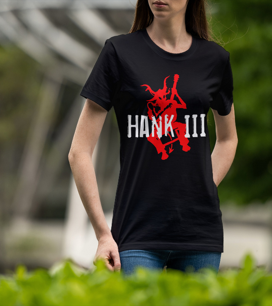 Hank III Red Devil Playing Guitar T-Shirt