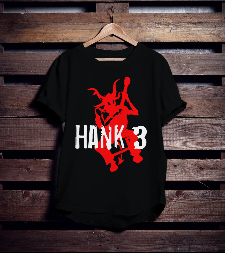 Hank 3 Red Devil Playing Guitar T-Shirt