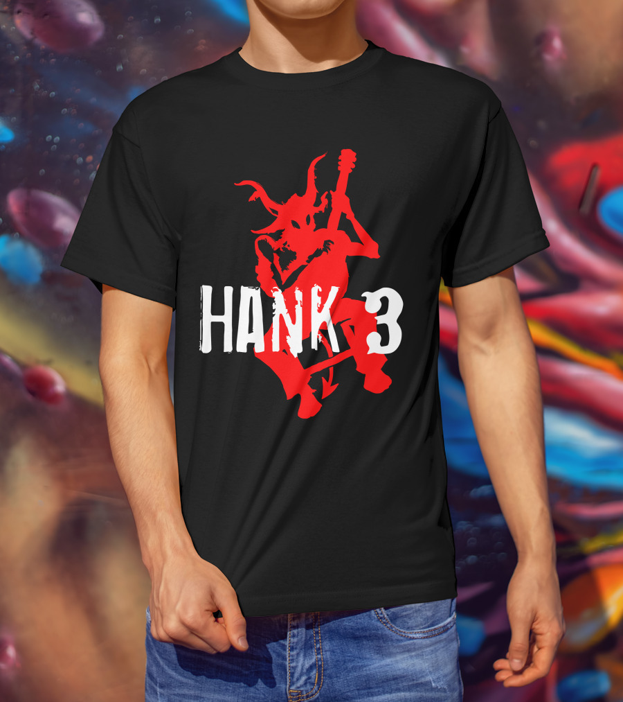 Hank 3 Red Devil Playing Guitar T-Shirt