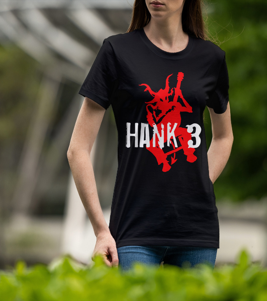 Hank 3 Red Devil Playing Guitar T-Shirt