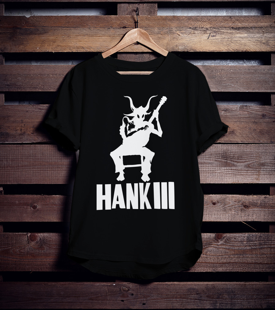 Hank III Goat Demon Playing Guitar T-Shirt