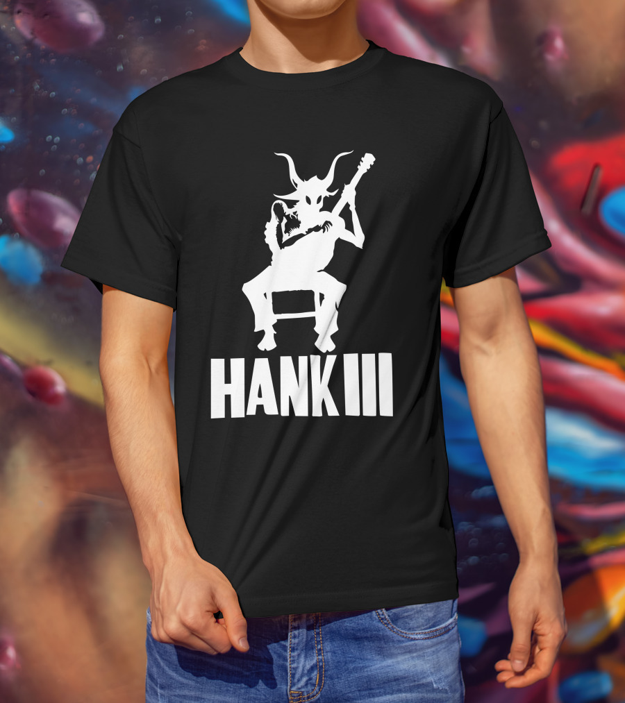 Hank III Goat Demon Playing Guitar T-Shirt