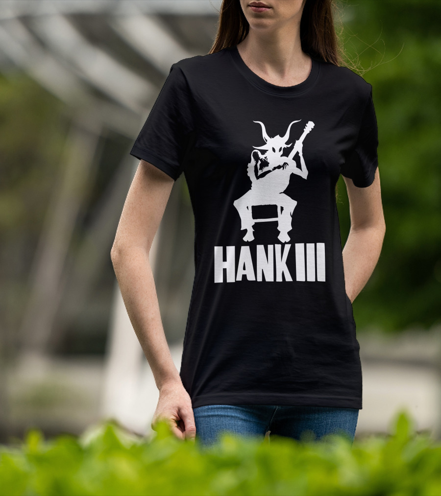 Hank III Goat Demon Playing Guitar T-Shirt