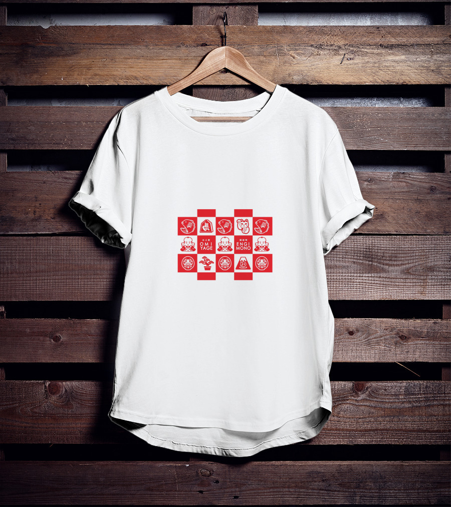 Uniqlo Omiyage Engimono Icons Red White Blocks T-Shirt
