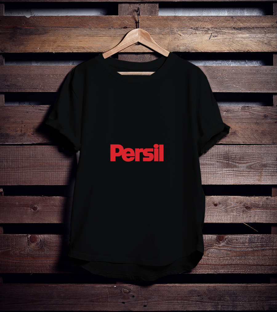 Persil Red Bold Text Black Background Iconic Laundry Detergent T-Shirt