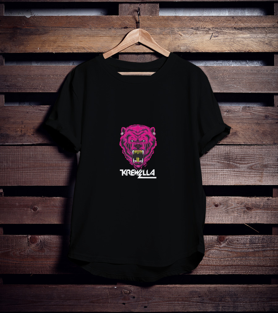 Krewella Fierce Neon Bear Head T-Shirt