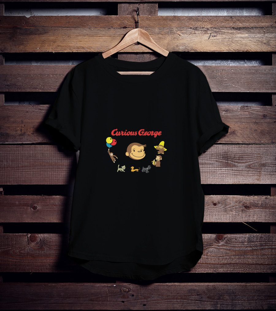 Curious George Balloons And Friends Characters T-Shirt