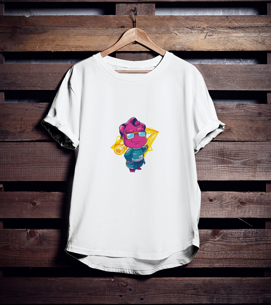 Jawsh Mi Token Character With Sunglasses And Yellow Star Background T-Shirt