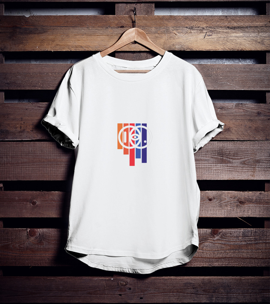 IDKHOW Eye Stripes Red Blue Orange T-Shirt