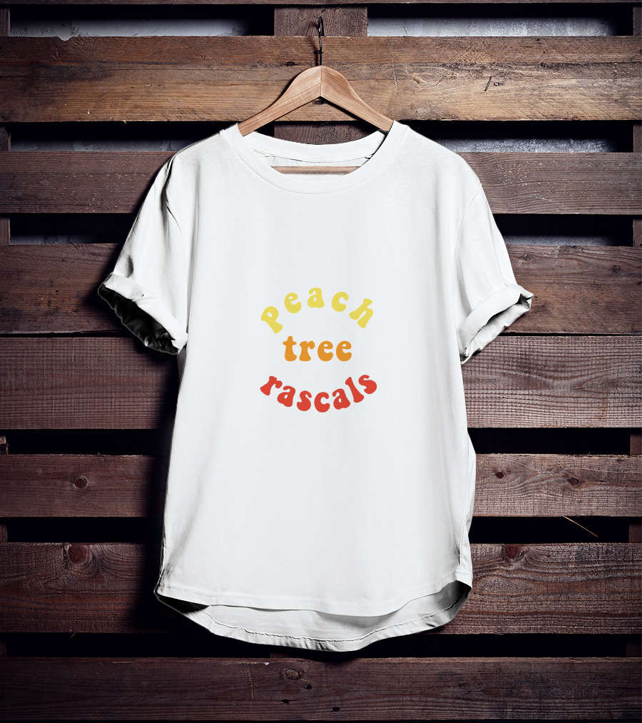 Peach Tree Rascals Colorful Text Motif T-Shirt