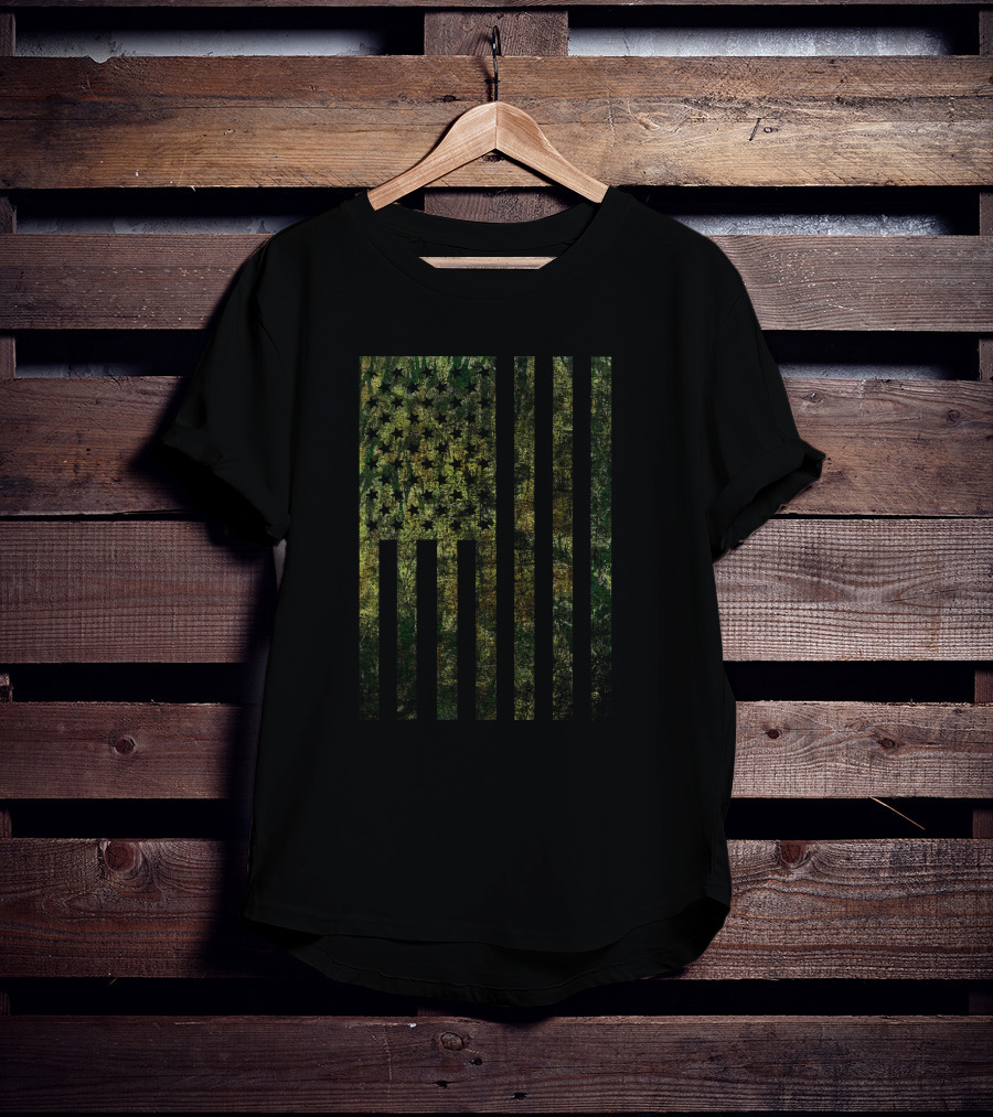 Bike Knight Outdoors American Camo Flag T-Shirt