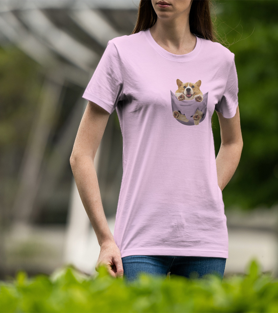 Lovely Corgi Pocket Pal T-Shirt