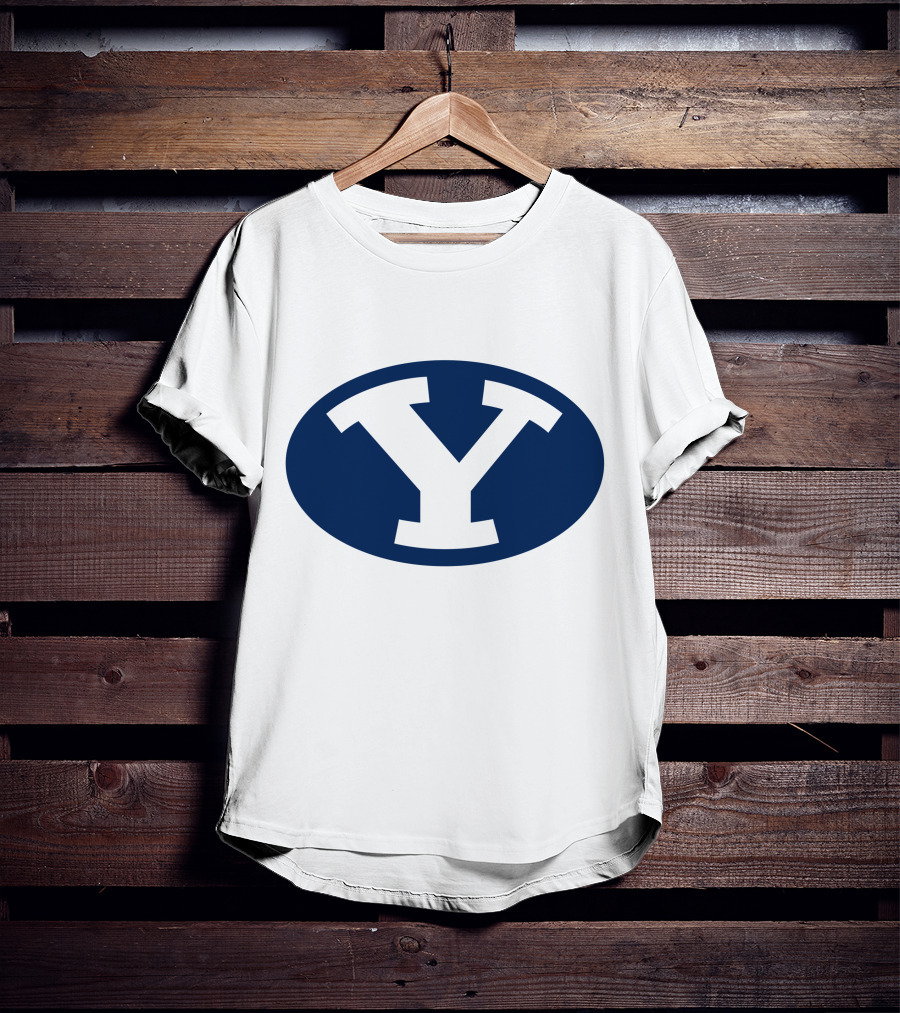 Brigham Young Cougars Y Logo Blue Oval T-Shirt