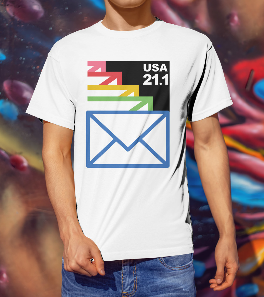 USA 21.1 Envelope Crop Top USPS Merch T-Shirt