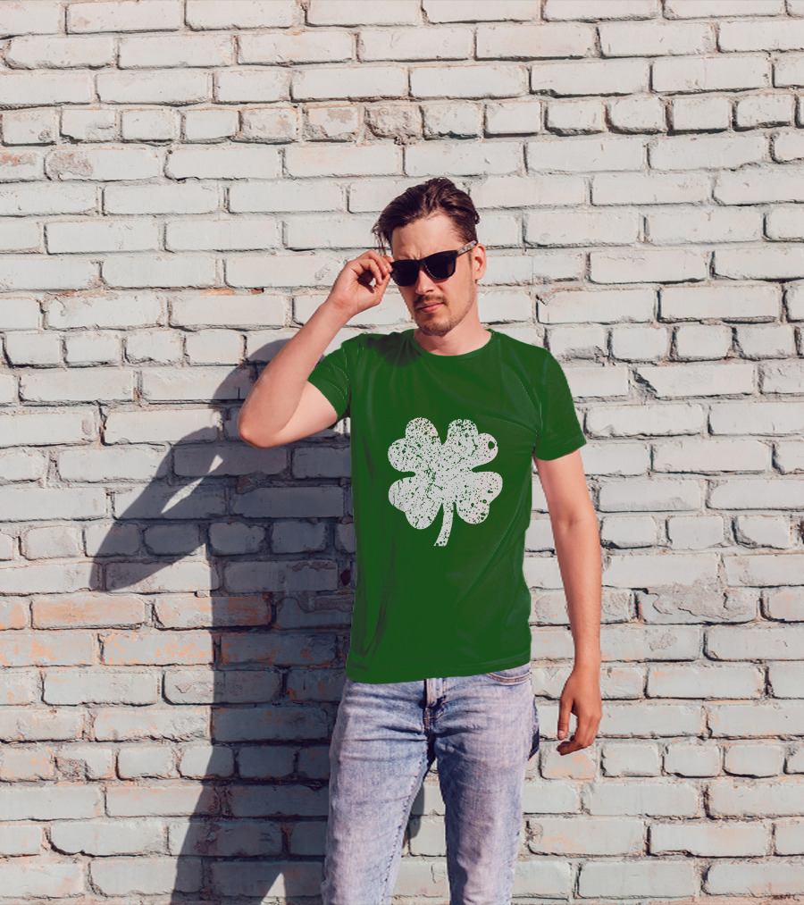 Four Leaf Clover St. Patrick's Day Green Lucky Charm T-Shirt
