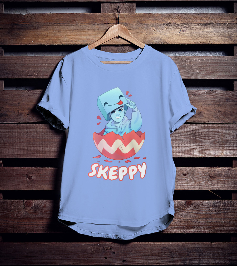 Skeppy Easter Merch Skeppy Egg Character In Red Cracked Shell T-Shirt