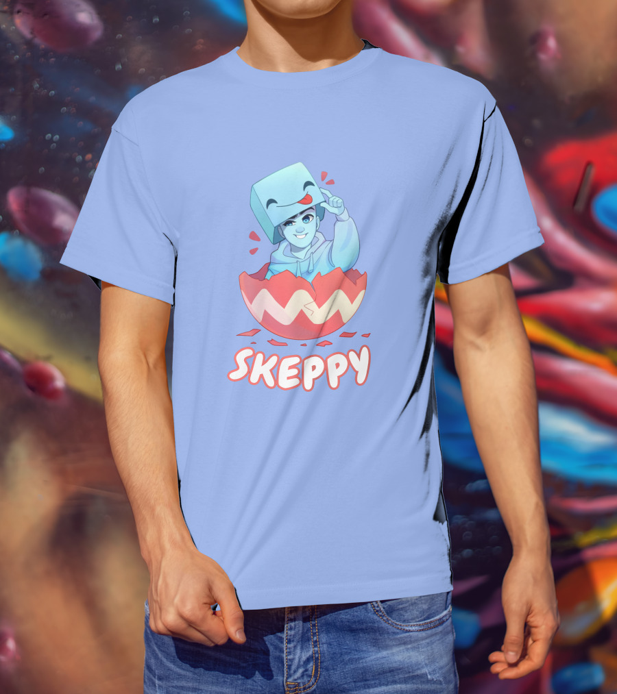 Skeppy Easter Merch Skeppy Egg Character In Red Cracked Shell T-Shirt