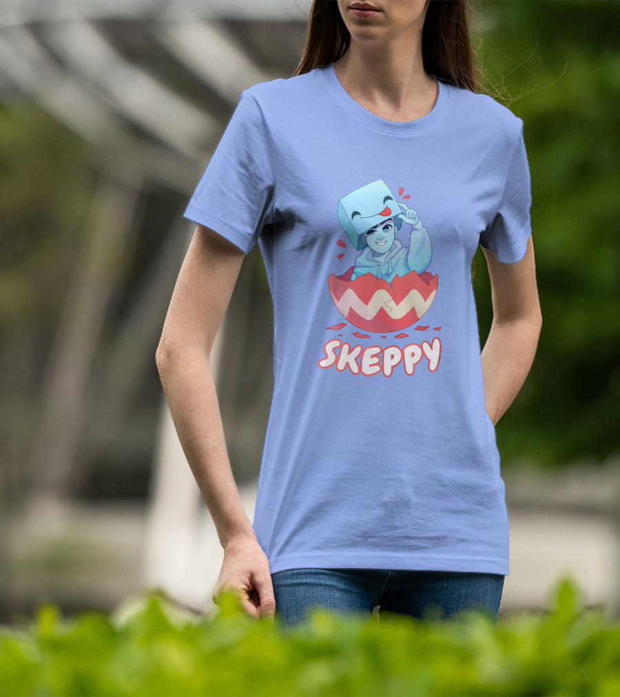 Skeppy Easter Merch Skeppy Egg Character In Red Cracked Shell T-Shirt