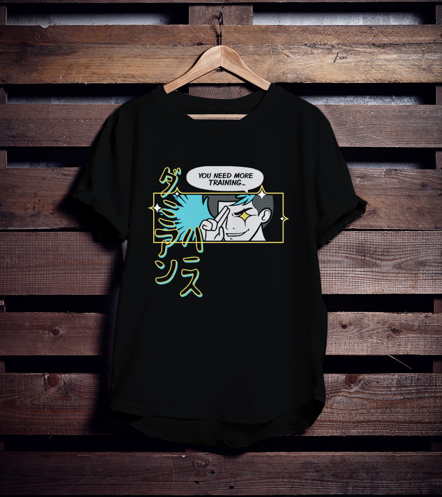 You Need More Training Anime Manga Style Retro Comic Speech Bubble Japanese Text T-Shirt