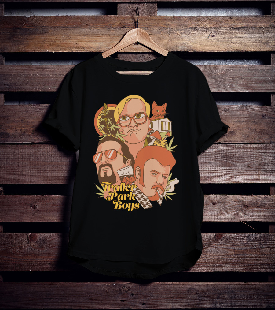 Trailer Park Boys Cannabis Cat Cartoon Trio T-Shirt